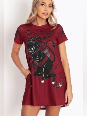 Blackmilk Merry Krampus Swing Tee Dress